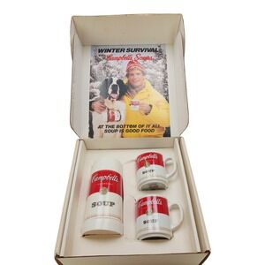 Campbell's Soup Aladdin Thermos Corning Mug Set Winter Survival Vintage 1996